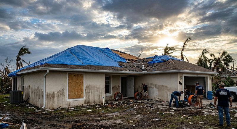 Florida home with hurricane water damage